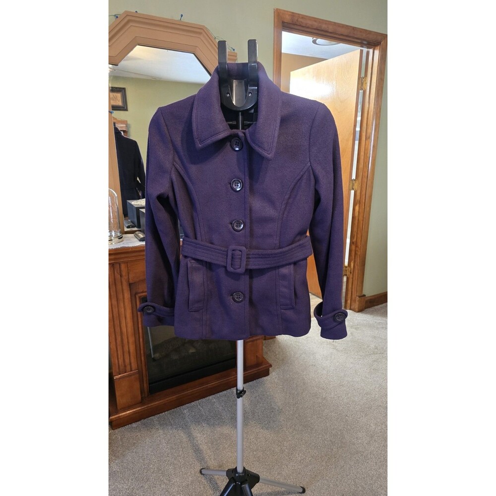 WOMAN'S LOVE CULTURE SIZE: LARGE PURPLE CASUAL PEA COAT*WORN 1X EXCELLENT COND* - Picture 1 of 12